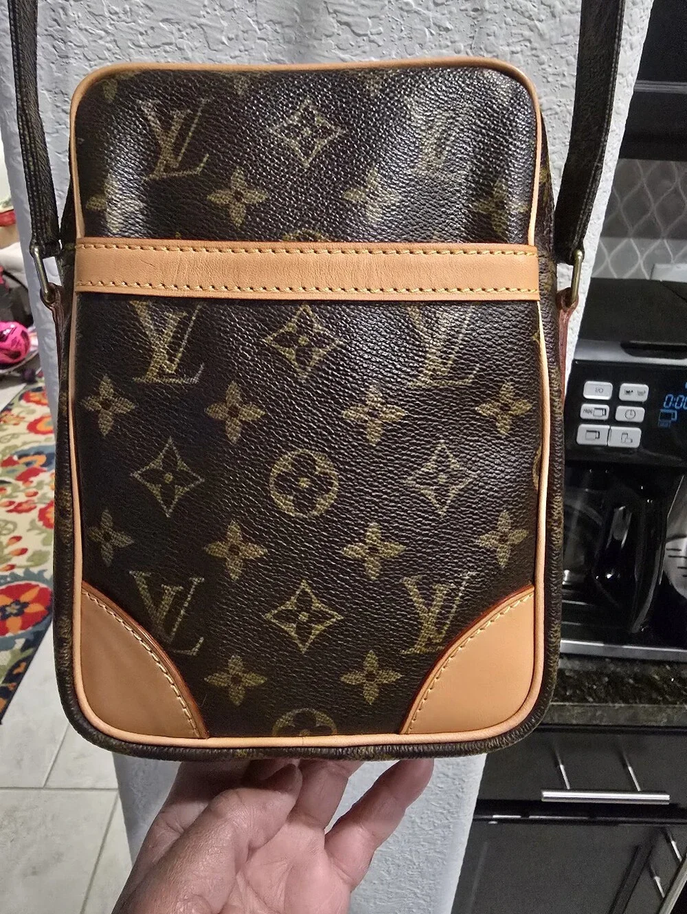 Louis Vuitton Danube Monogram Messenger Bag in Brown and Tan